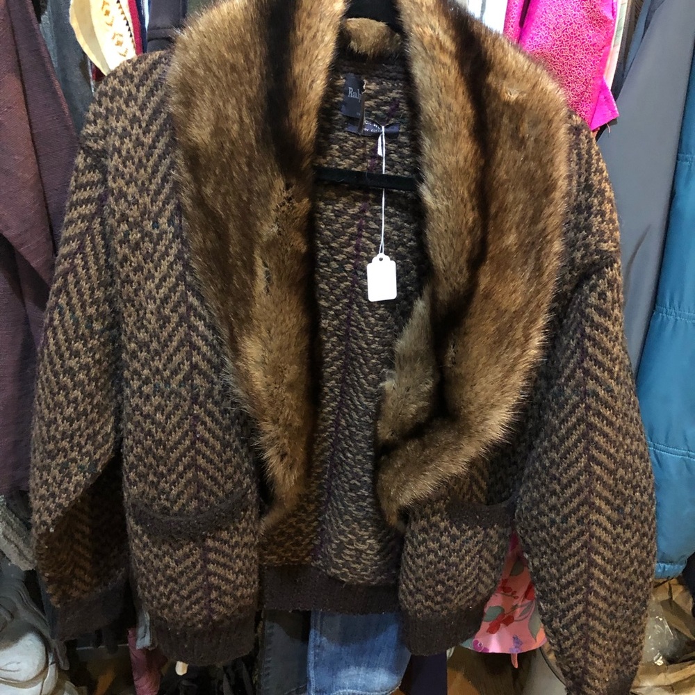 VTG Ralph Lauren Fur and Wool Sweater